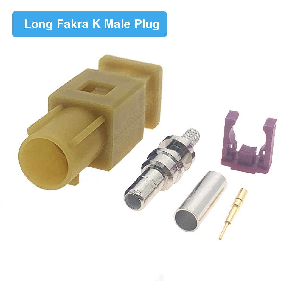 2pcs Grey-Fakra K Connector Male/Female Wire Connector RAL7031 RF Coaxial Soldering Connectors for RG316 / RG174 Cable Bevotop