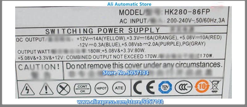 IH55 IR358 IR608 I2676 Power Supply HK280-86FP FSP180-50PLV PC9029