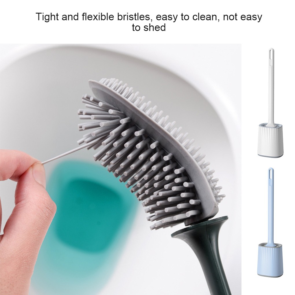 TEVR 3 in 1 Toilet Brush Wall Mounted Punch-Free Bathroom Brush Long Handle Cleaning Tool Household Toilet Brush