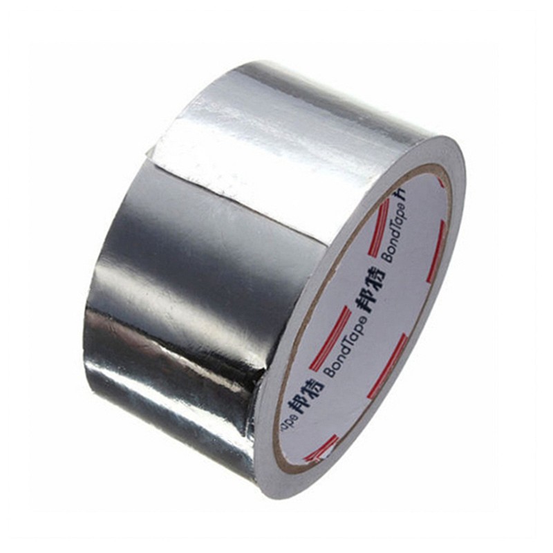 1 Roll 5cm*17m Thermal Duct Resistant Repairs High Temperature Resistant Foil Adhesive Aluminum Foil Adhesive Sealing Tape