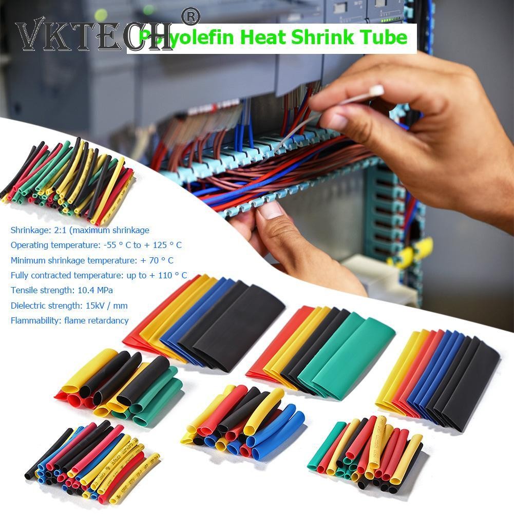 164pcs Thermoresistant Heat Tube Shrink Wrap Kit , Shrinkable Assorted Tubing Bundle Wire Cable Insulation Sleeves