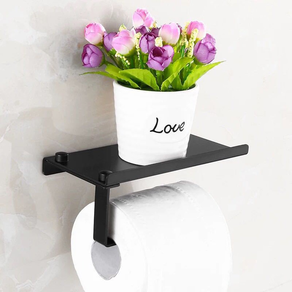 Toilet Paper Holder with Shelf for Bathroom Shelf Wall Mounted Towel Toilet Roll Holder Tissue Holder Box Bathroom Accessories