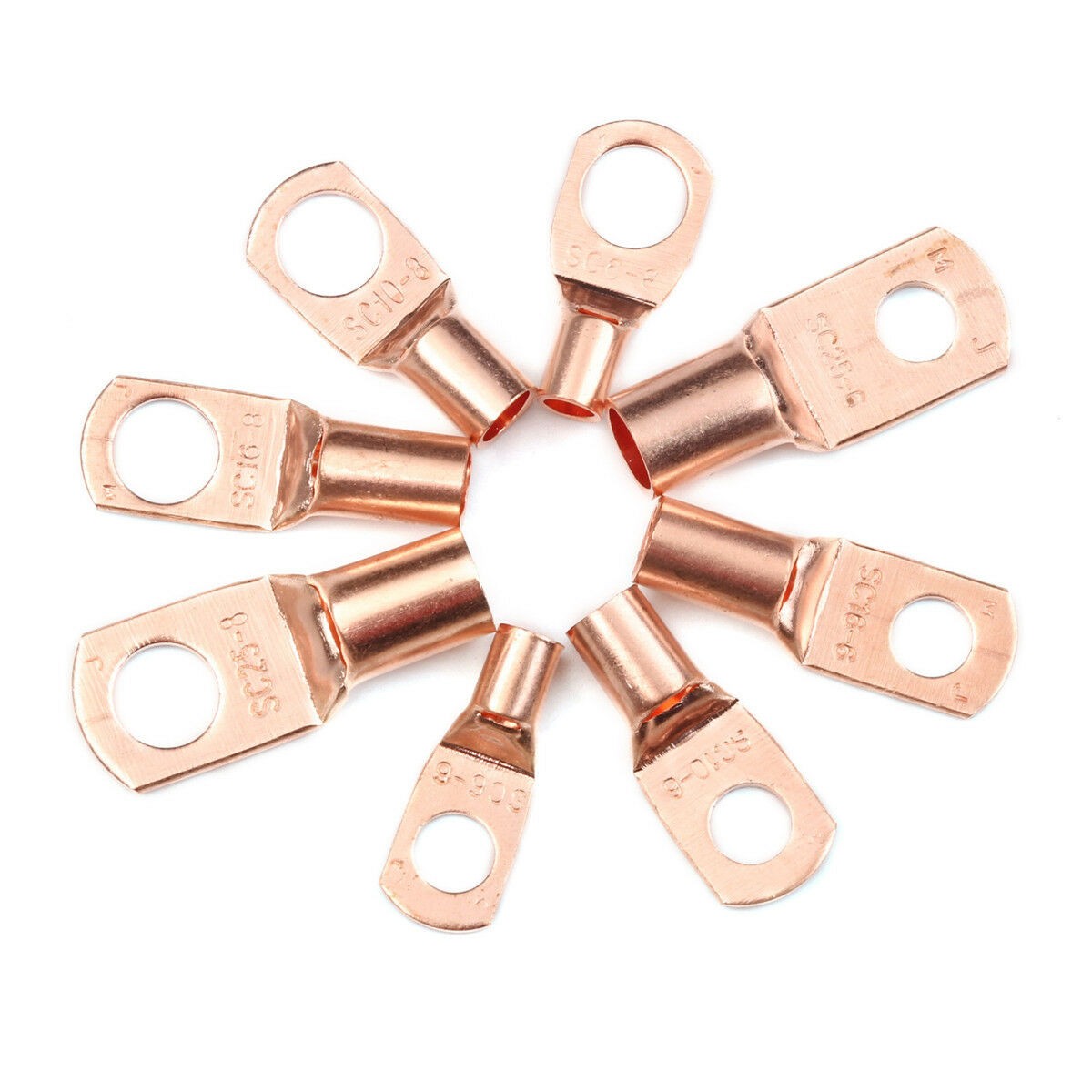 260/240/60CPS Assortment Auto Car Copper Toroidal Arm Wire Crimp Connector Bare Battery Terminal Cable Soldered Connectors Kit