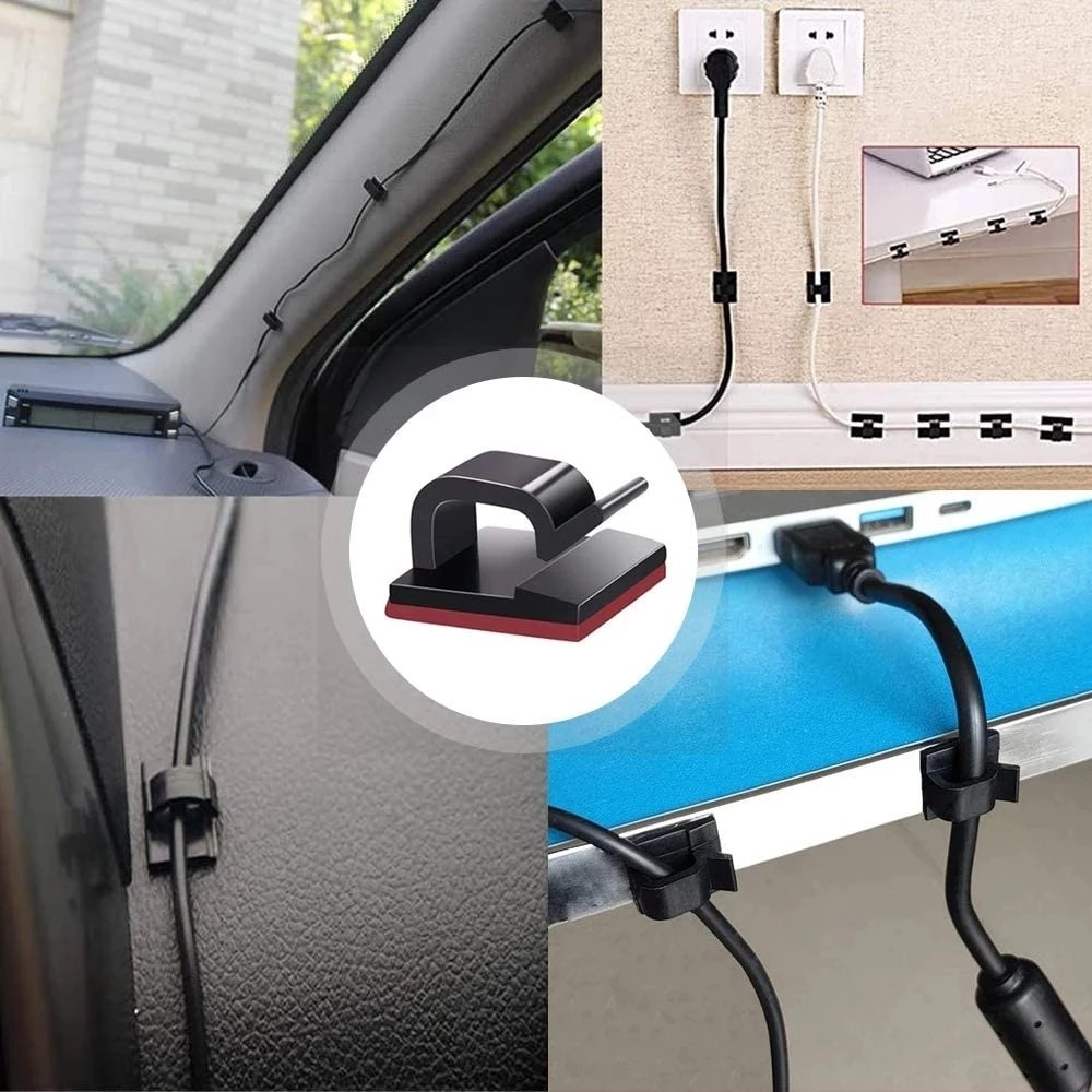 Cable Clips Self Adhesive Cord Management Wire Winder Headphone Holder Clip Cable Organizer Home Car Wire Clip Accessories