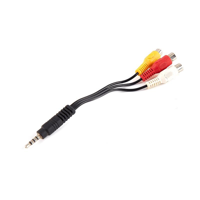 3.5mm to RCA Camcorder Handycam AV Audio Video Output Cable 3.5mm 1/8" TRRS to 3 RCA Male Plug Aux Cable Cord for TV Tablets