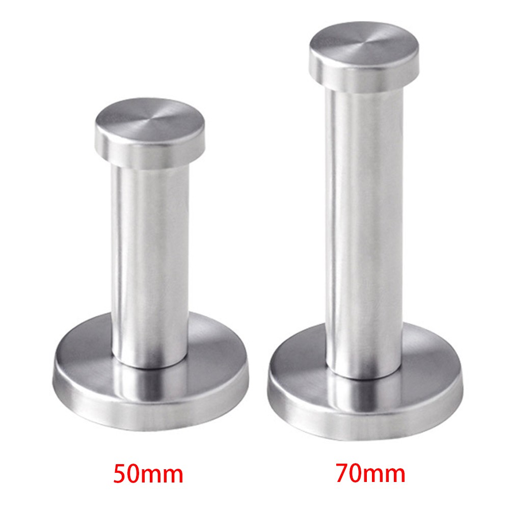 Silver Robe Towel Hook Cylinder Utility Bathroom Sturdy Stainless Steel Coat Wall Mount