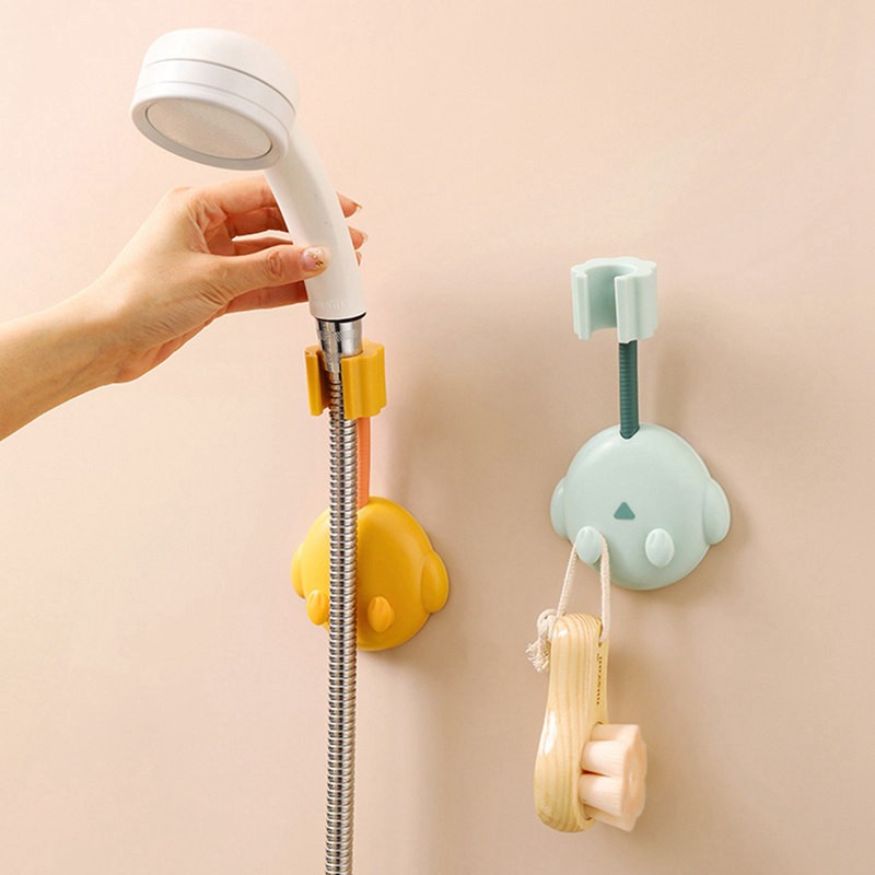 Cartoon Shower Head Holder 360 Degree Adjustable Self Adhesive Shower Head Bracket Wall Mount Holder Spa Universal Bathroom Accessories