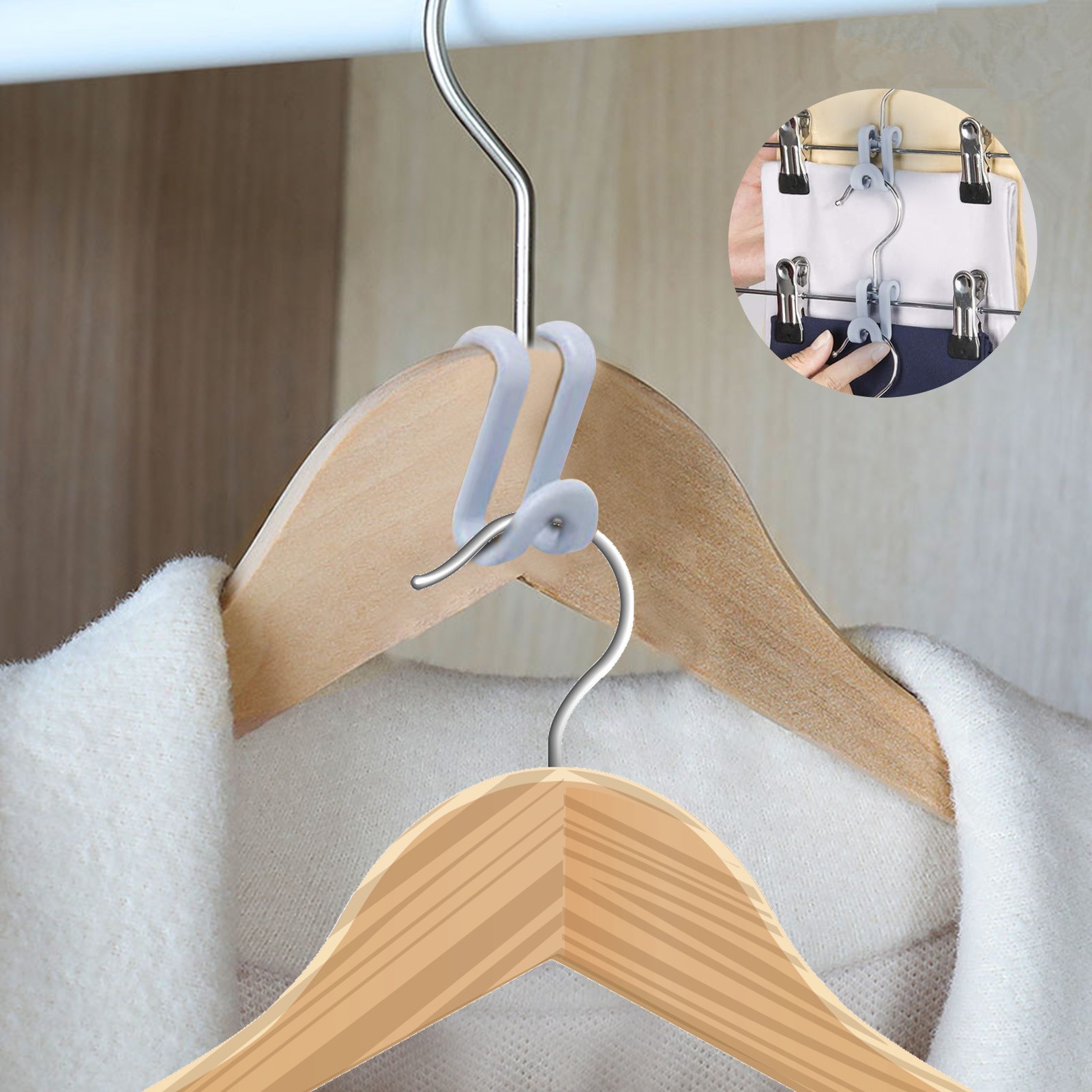 Clothes Hanger Hook Connector Small Cascading Hanger Hookspace Saving Hook Convenient Tool Closet Organizer Heavy Duty