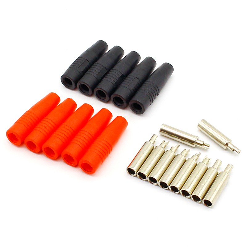 10pcs Copper 4mm Banana Female Insulated Jack Plug Soldering Wire Connector