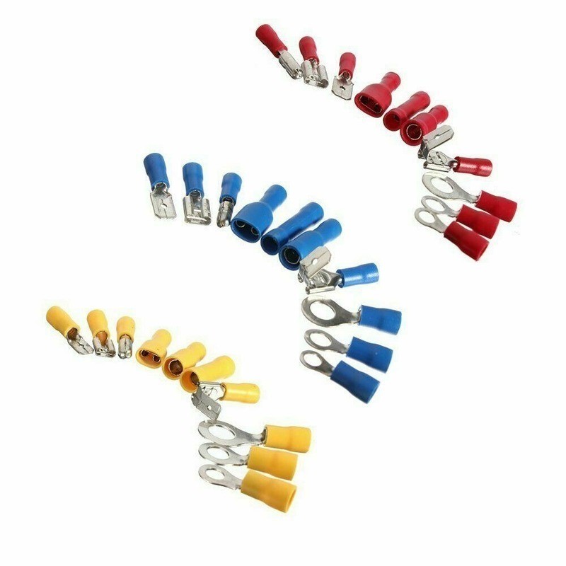 480/1200pcs assorted spade terminals insulated cable connector electrical wire assorted crimp butt loop thorn loop lugs plier