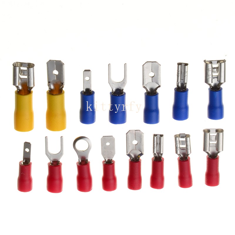 Insulated Box Male Female Spade Terminal Cable Connector Electrical Wire Crimp Butt Ring Fork Spade Lug Rolled Assortment Kit