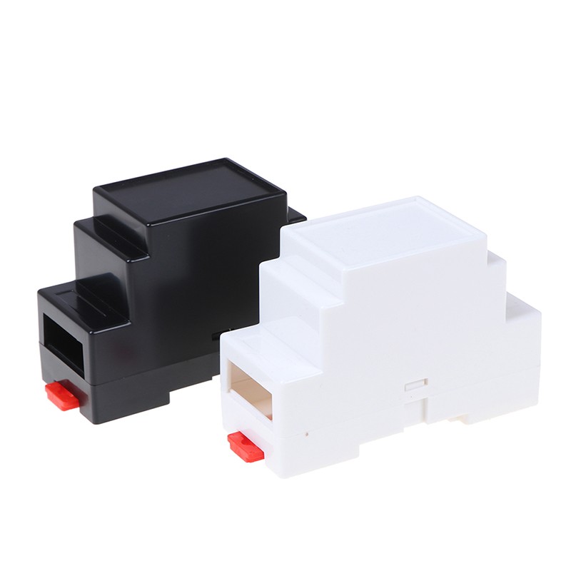 1pc 88x37x59mm Plastic Box Electronics Project Case Din Rail PLC Junction Box White Black Color