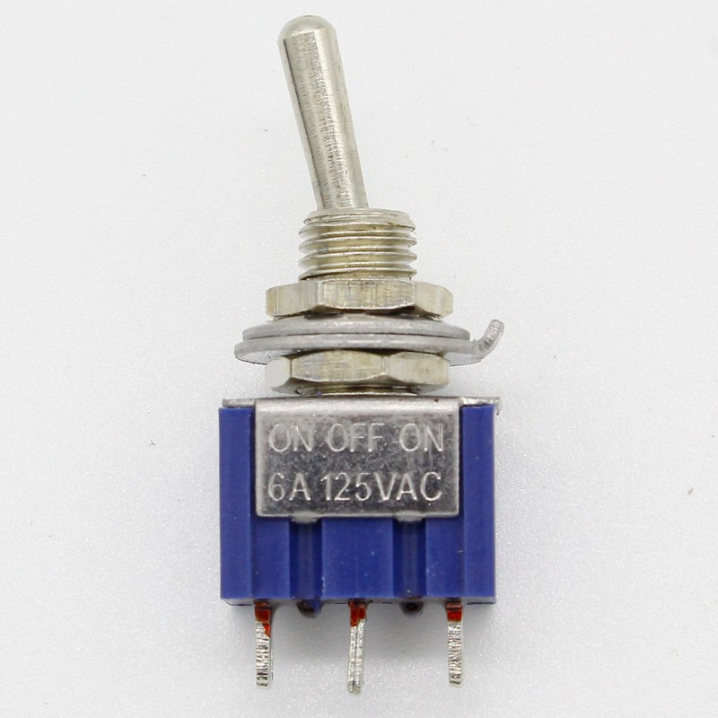 10pcs ON-OFF-ON 3 Pin 3 Latching Position Miniature Toggle Switch AC 125V/6A 250V/3A