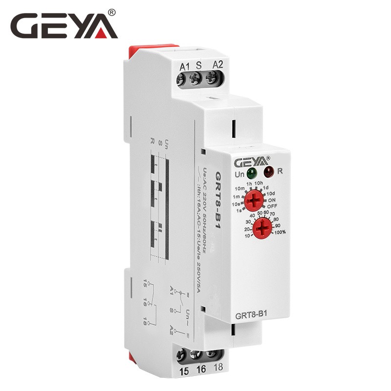 شحن مجاني GEYA GRT8-B قبالة تأخير الوقت تتابع الإلكترونية 16A AC230V أو AC/DC12-240V مع CE CB شهادة