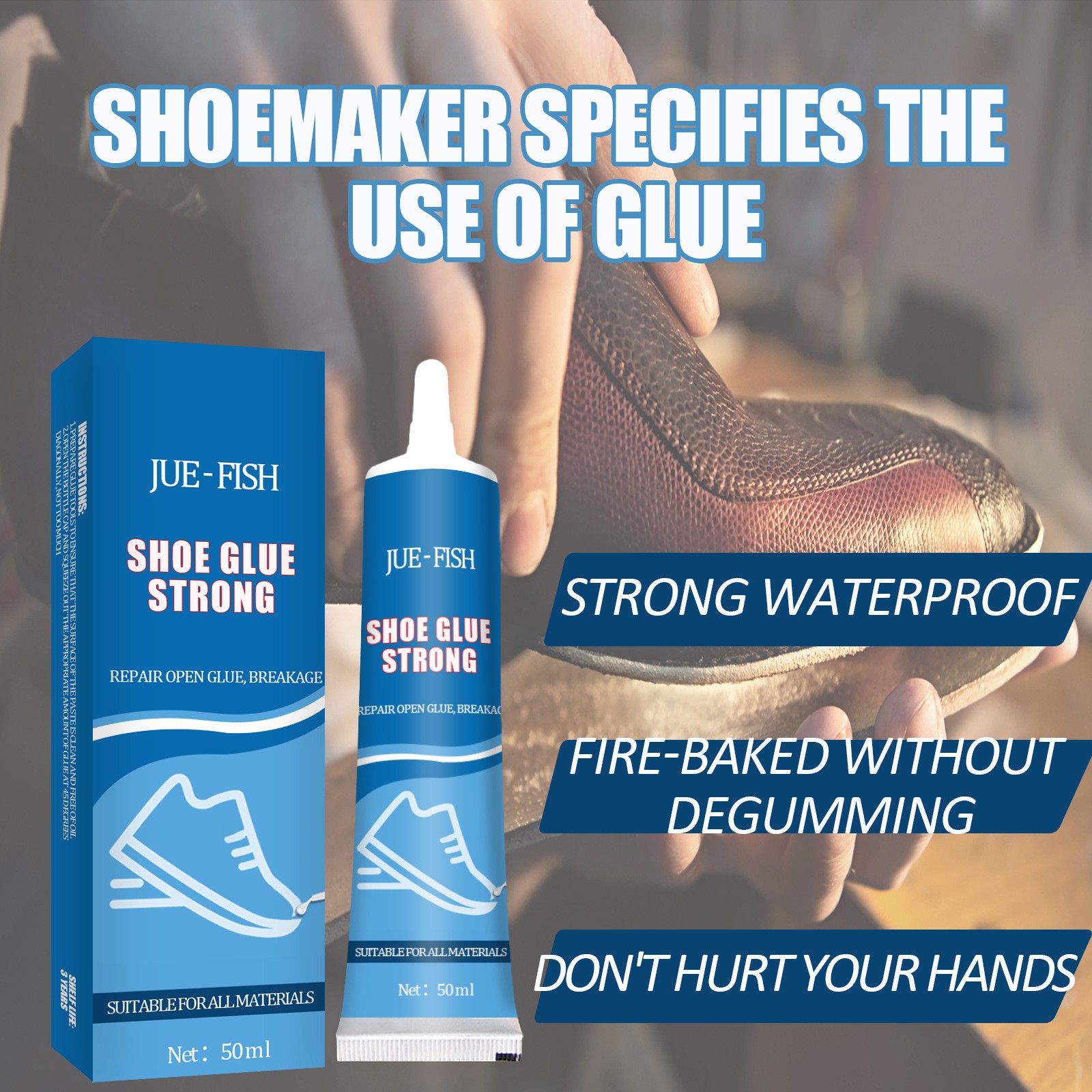 50ml Super Glue Shoes Glue Strong Multipurpose Waterproof Shoe Repair Glue Sneakers Leather Shoes Glue Adhesive