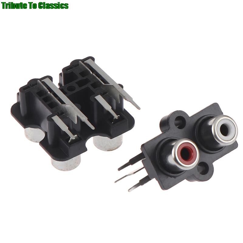 5pcs 2/4 Hole RCA Female Stereo Audio Jack AV Audio Input Connector Jack