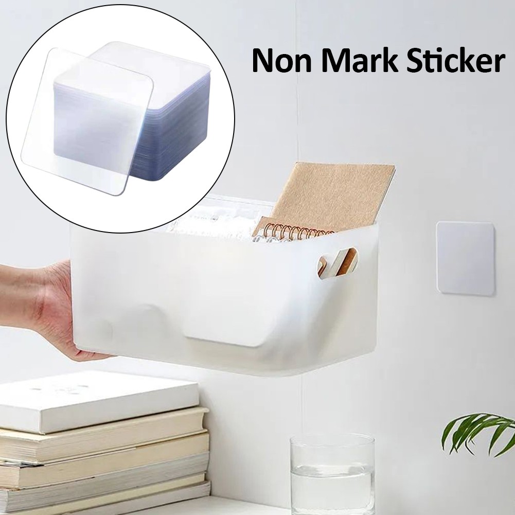 10pcs Transparent Non Marking Double Sided Sticker Universal Daily Heat Resistant Double Sided Adhesive Tape Non Mark Sticker