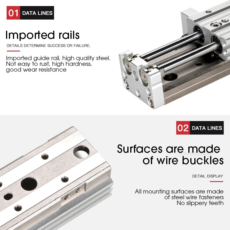 MXQ SMC Air Cylinder Table Type Dual Rail Slide Air Pneumatic Cylinder MXQ6 MXQ8 MXQ12 MXQ16 MXQ20 MXQ25