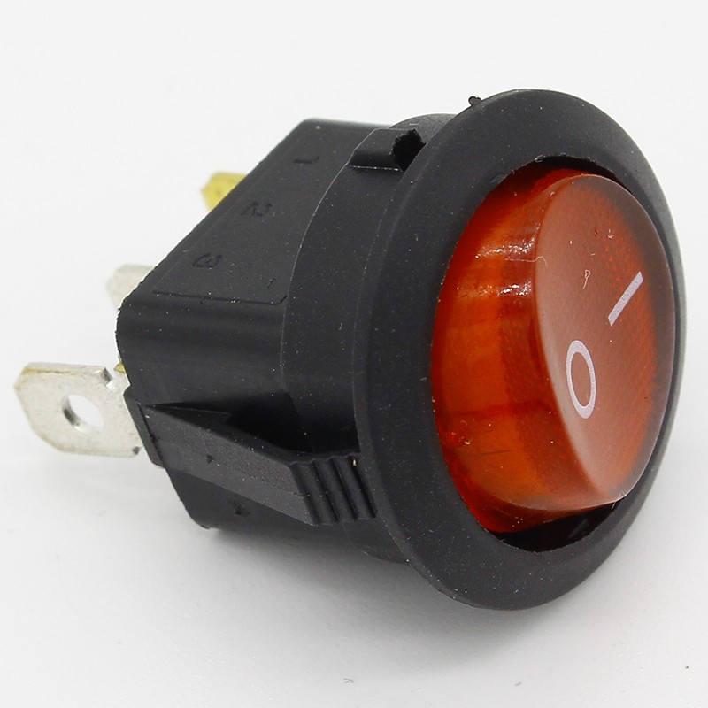 Upgrade functional! 10pcs red light on-off SPST round rocker switch 6A/250V 10A/125V AC