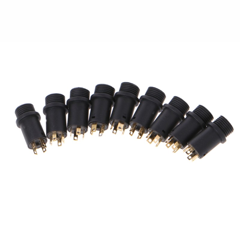 10pcs 3.5mm 4 Channel Female Headphone Stereo Jack Panel Mount Connector Gold Plated