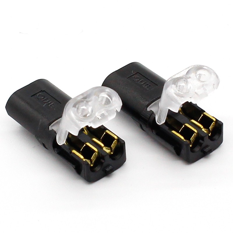 10pcs 2p spring wire connector with no welding no screws quick connector cable clamp terminal block 2 way easy fit for led strip