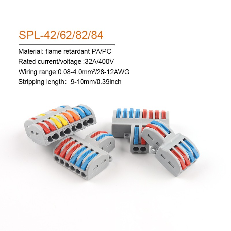 SPL Fast Wire Splitter 42/62/82/84 Wire Interconnect Connector Compact Push-In Connector Terminal Block With Operating Lever