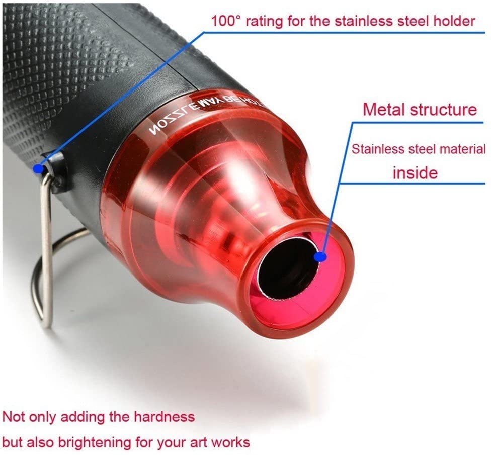 300W Electric Handheld Heat Gun Hot Air Gun with 50-300pcs Heat Shrink Terminals for DIY Craft Embossing Shrink Wrap PVC