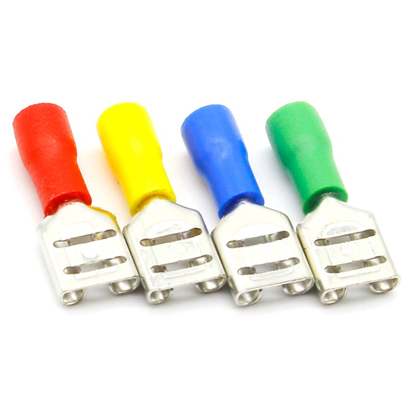 FDD1-250 Female Insulated Electrical Crimp Terminal for 22-16 AWG Connectors Wire Cable Connector 100pcs/pack FDD FDD1.25-250