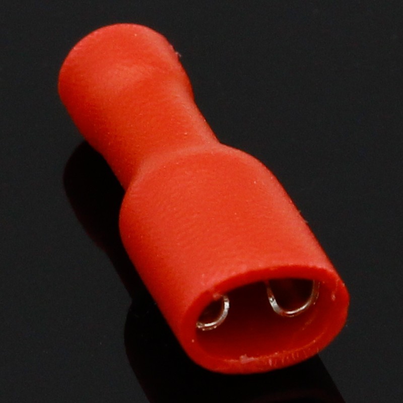 4.8mm Red Female Male Electrical And Wire Connector Insulated Crimp Terminal Spade