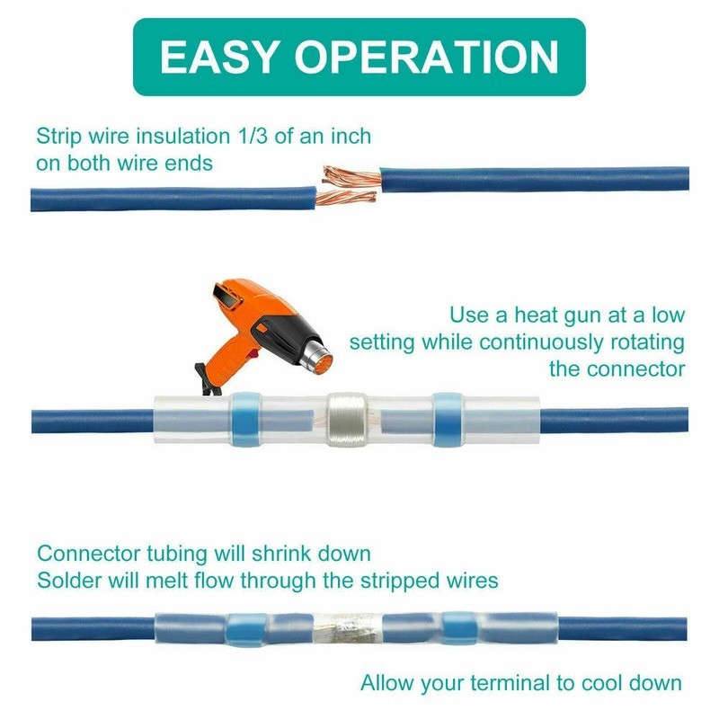 Waterproof Soldering Seal Sleeve Heat Shrinkable Cable Connectors Electrical Cable Terminals Insulated Connectors 800pcs