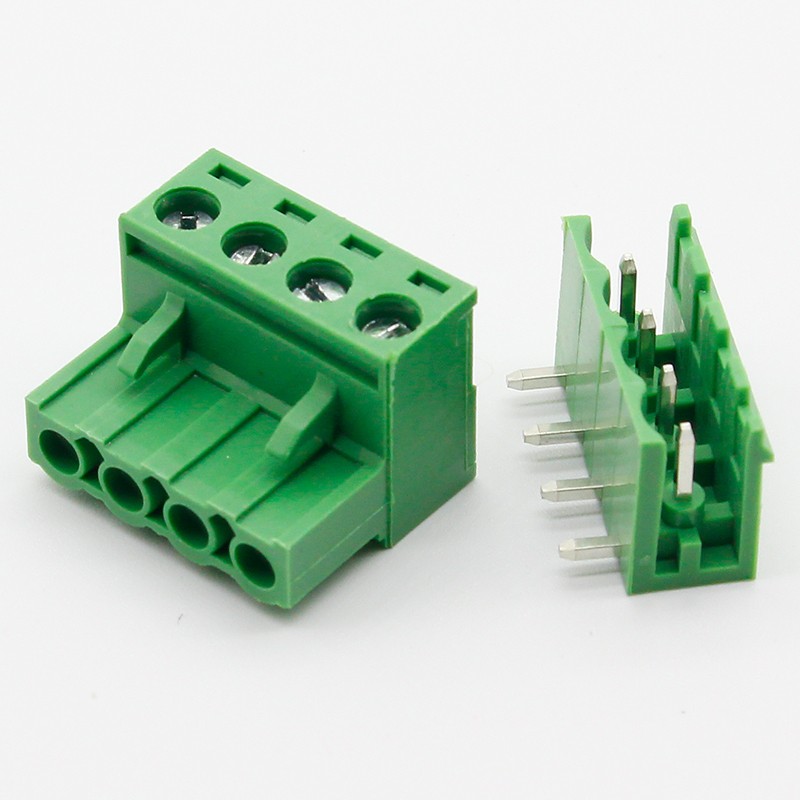 10 sets ht5.08 4pin right angle terminal plug type 300V 10A 5.08mm pitch connector pcb screw terminal block