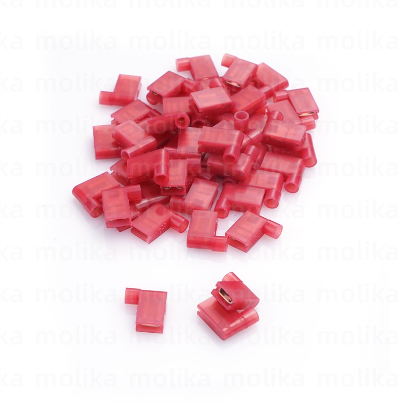 20/30/50/100pcs Fully Insulated Nylon Flag Wire Crimp Terminal Electrical Quick Cable Crimp Terminal Copper Spade Connector