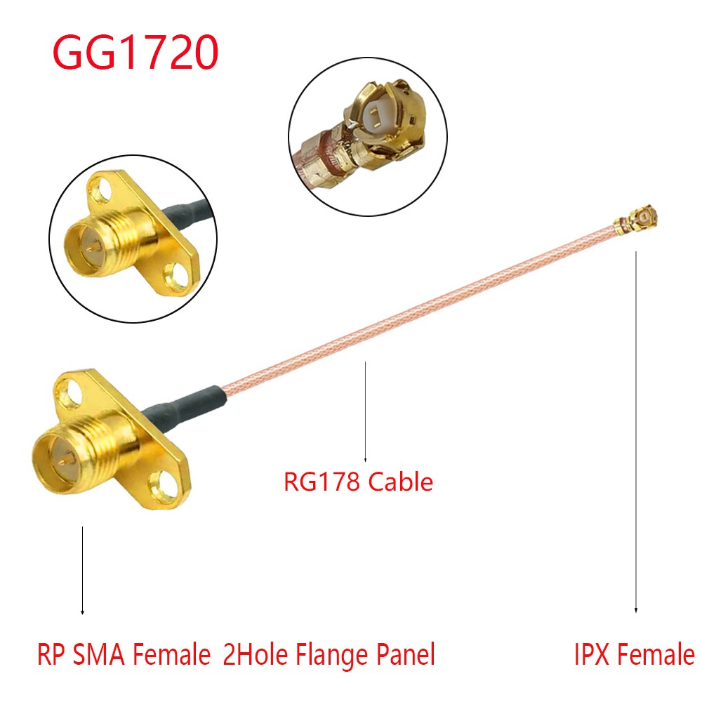 100 قطعة RG178/RF1.13mm كابل محوري SMA 2 حفرة الإناث إلى u.FL/IPX/IPEX1/4 MHF4 أنثى جاك ضفيرة 3G هوائي تمديد سلك الحبل