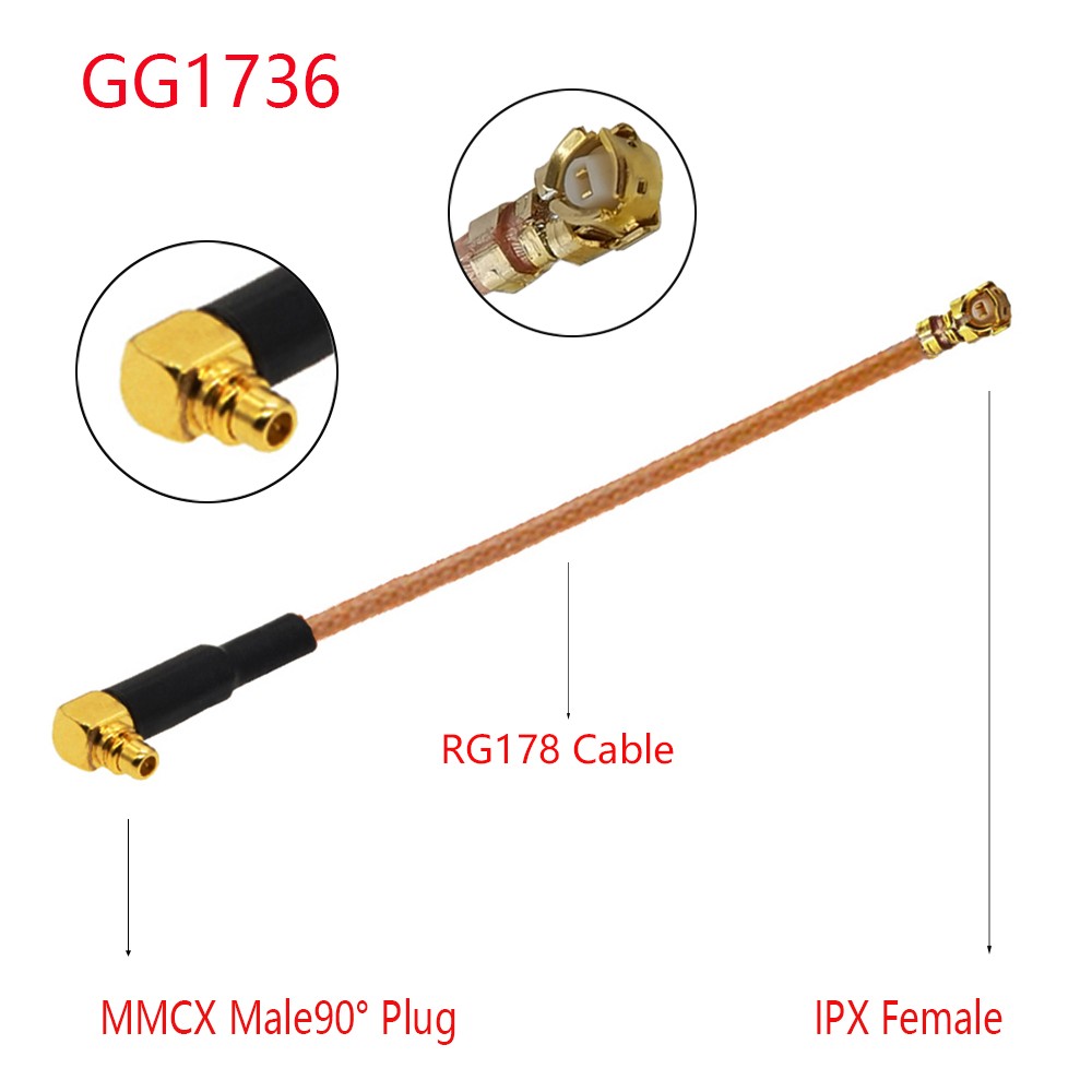 10pcs MMCX/MCX Male to u.FL/IPX/IPEX1/IPEX4 MHF4 Female Jack Pigtail RG178 RF Coaxial Cable 3G Antenna Extension Wire Cord