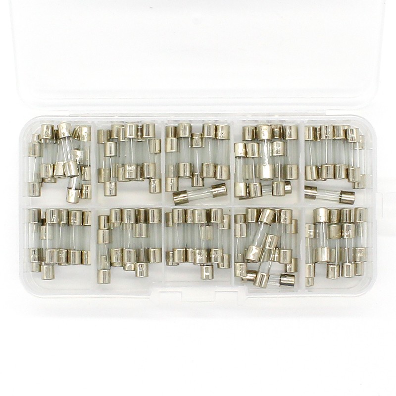 Strengthen! 100pcs set 5x20mm quick blow glass tube fuse kits assorted, quick blow glass fuse