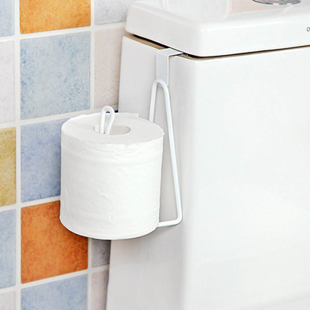 Home Storage Kitchen Roll Toilet Wall Mount Iron Accessories Bathroom Door Back Desktop Paper Holder