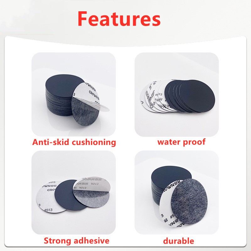 Round Silicone Rubber Gasket Black self-adhesive Seal washer Anti-skid Shock Absorption High Temperature Resistant furniture mat