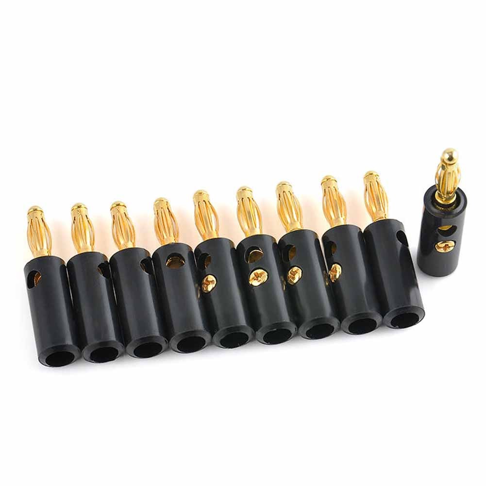 4mm Gold Plated Anti-slip Soft Rubber Safety Soldering Terminal Free Replacement Parts Lantern Thread Connector Banana Plug