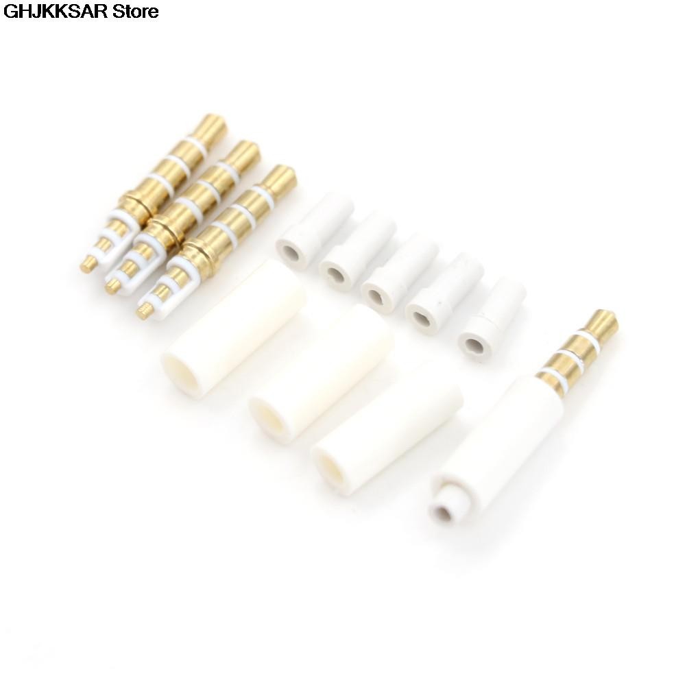 4Pieces 3.Stereo Headset Plug With Tail 4 Pole 3.5 Mm Audio Plug Jack Adaptor Connector 5mm Wholesale