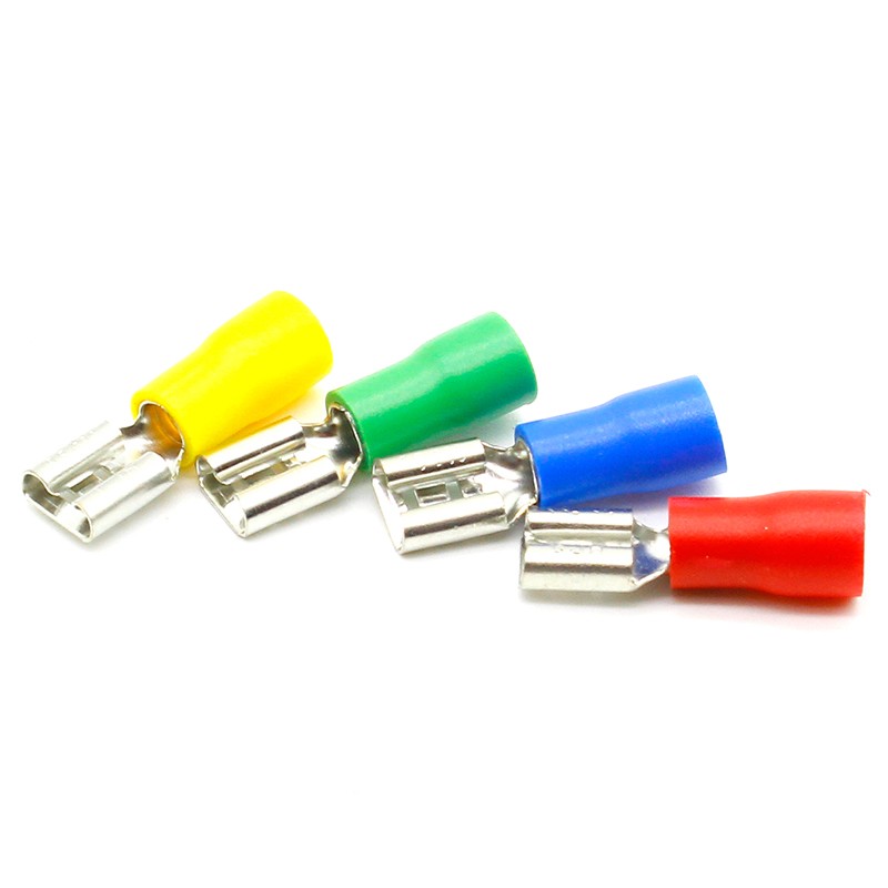 FDD5.5-250 Female Insulated Electrical Crimp Terminal for 12-10 AWG Connectors Wire Cable Connector 100pcs/pack FDD FDD5.5-250
