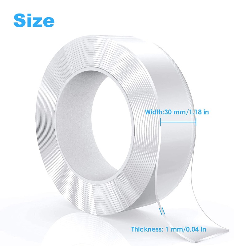 1/2/3M Waterproof Nano Tape Double Sided Adhesive Tapes Transparent Glue Stickers Suit Home Bathroom Decoration Reusable