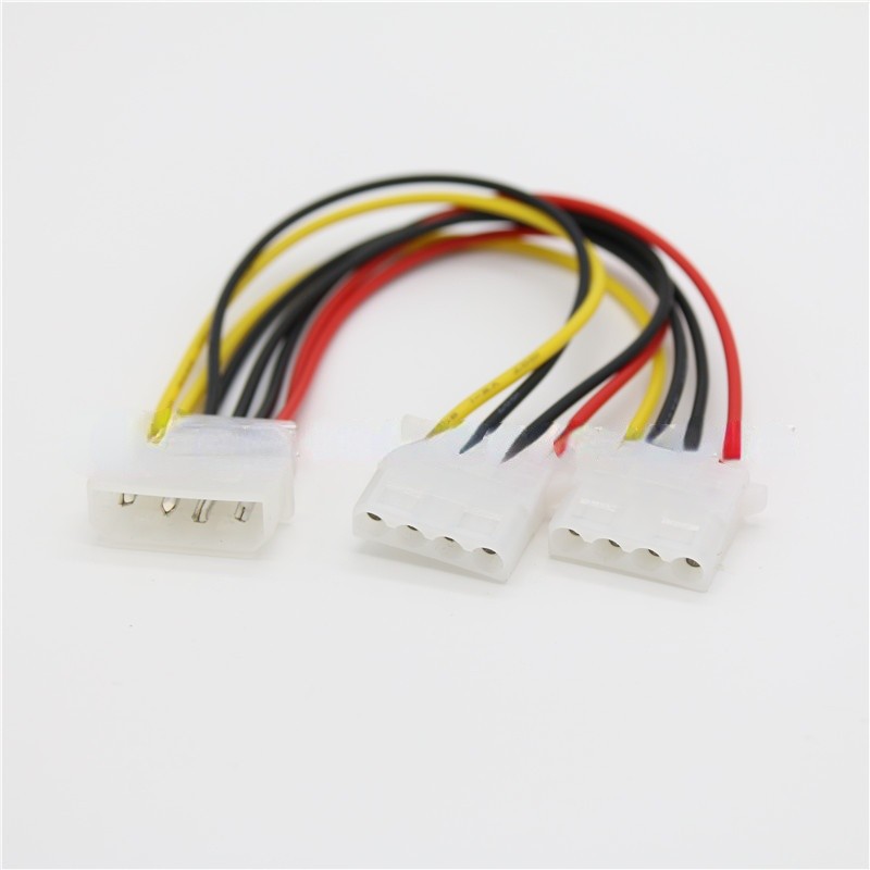 Power Splitter Adapter Cable 4 Pin Molex Male Power to 2x IDE 4 Pin Female Y Splitter Extension Adapter Connector Cable 20cm