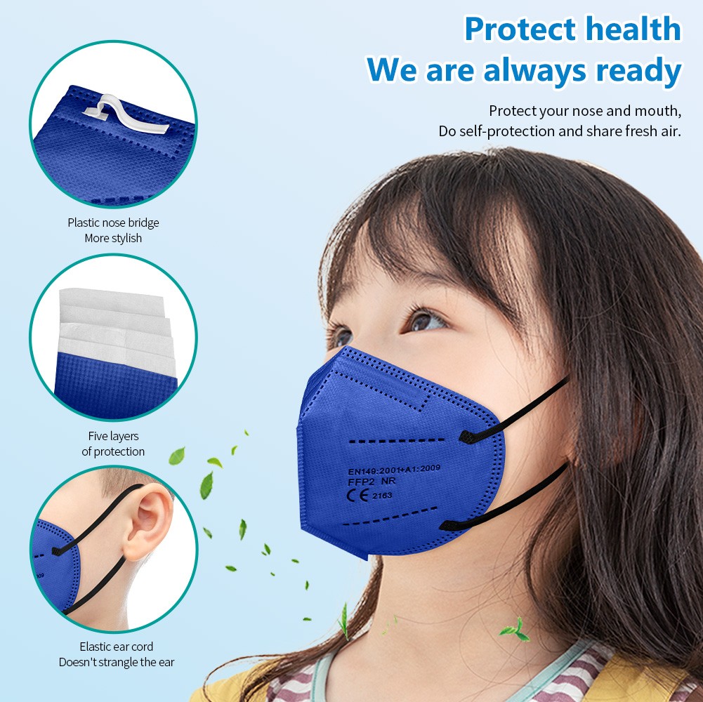 FPP2 Mask for 9-12 Years Kids KN95 Masks for Kids Boys and Girls 5 Layers FPP2 Protection Mask FFP2 Child Mask EU Approved