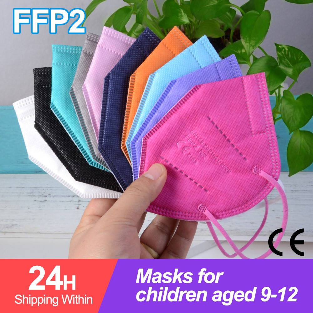 10-50pcs KN95 Mask N95MASK ffp2mask 9-12 years for children ffp2 mascarillas fpp2 niños homologadas negras masques organization ffpp2