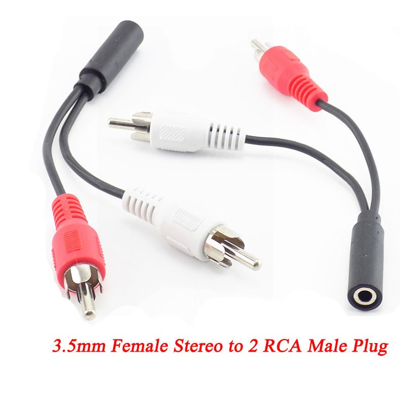 3.5mm RCA Female Connector, Stereo Jack, Y Jack to 2 RCA Male Adapter 3.5 Aux Audio Jack, Headphone Connector, Music Cable