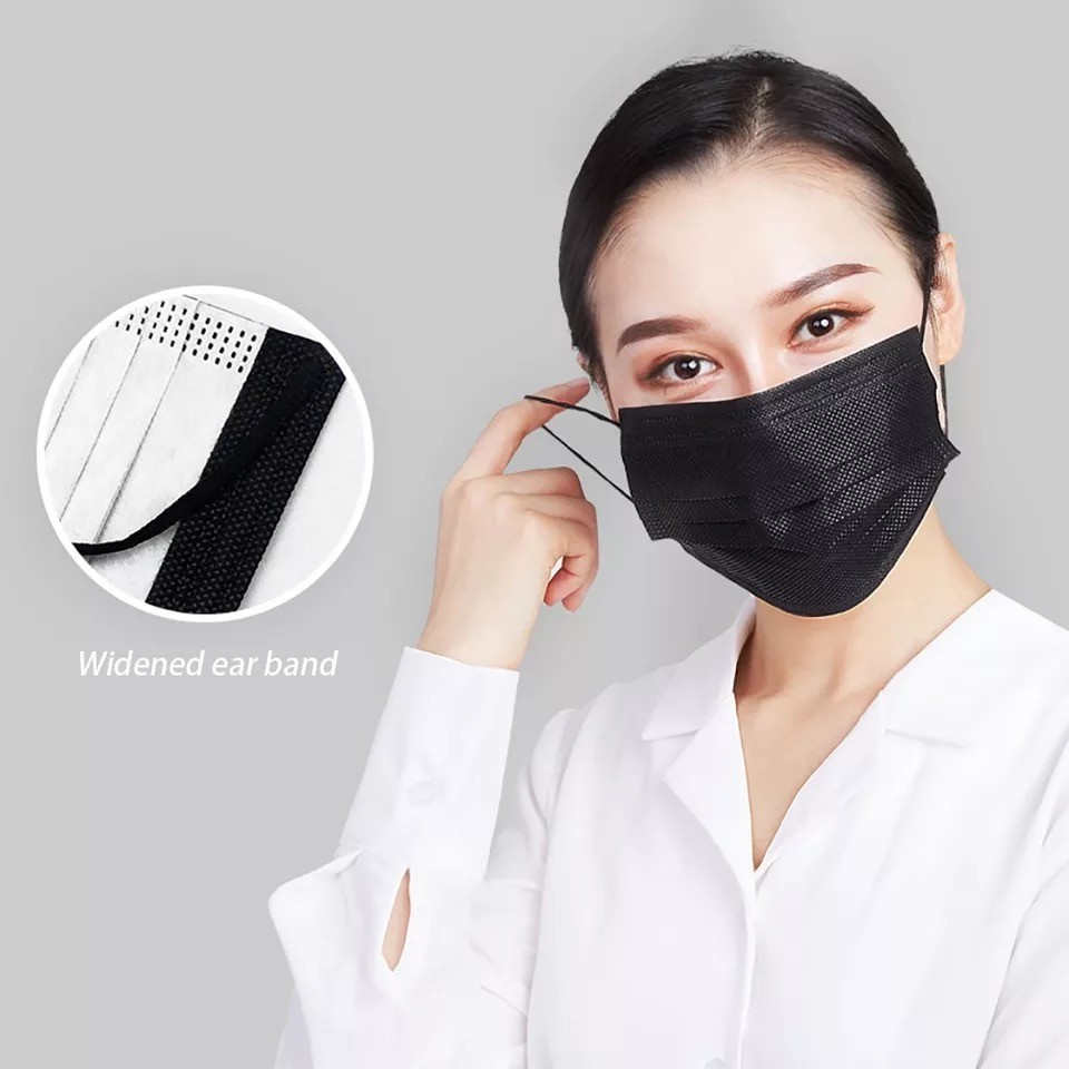 10-500pcs Black Disposable Face Masks Mascara Morogicas Muthologadas 3 Layers Non-woven Mascara Protective Mascara for Adults