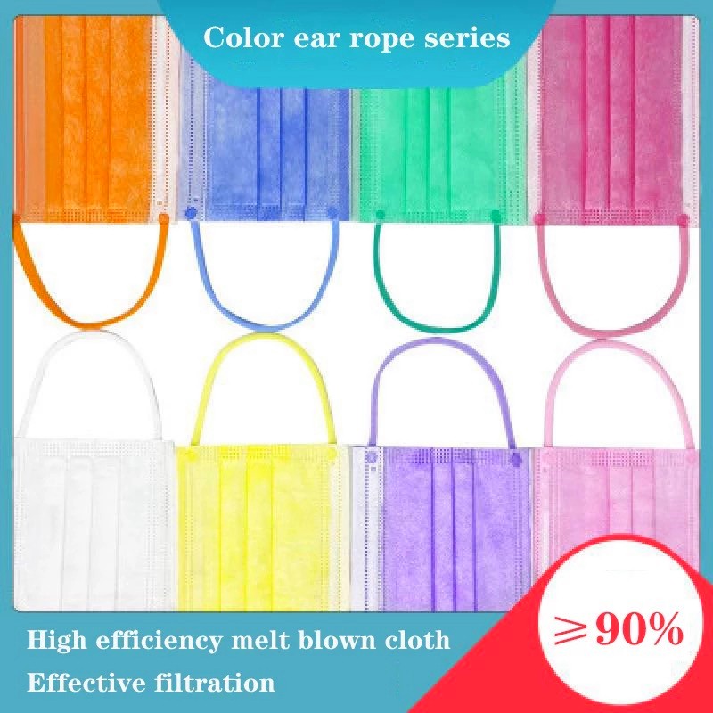 10-100pcs Non-woven Disposable Face Mask 3 Layer Mascarillas quiurgicas Gay Adult Mouth Masque Color Mascaras Fast Ship