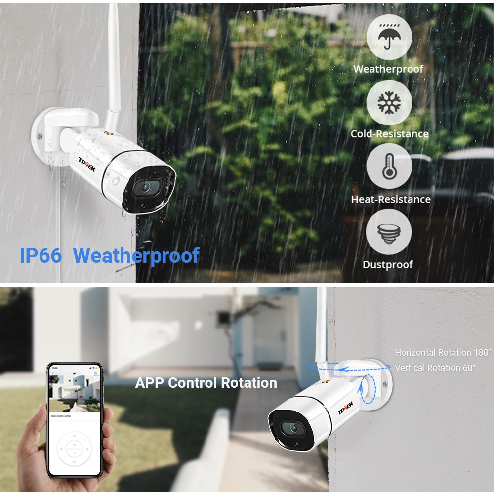 5MP WiFi Tilt IP Camera Outdoor Wi-Fi Wireless Video Surveillance Camera with Two-Way PTZ Audio1080P Camara CamHi