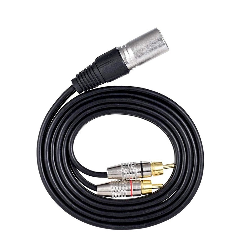 Rca Line Audio Line 2RCA to XLR Canon Male/Female Double Lotus to Canon Audio Cable 0.3m Three Core Bare Copper Wire