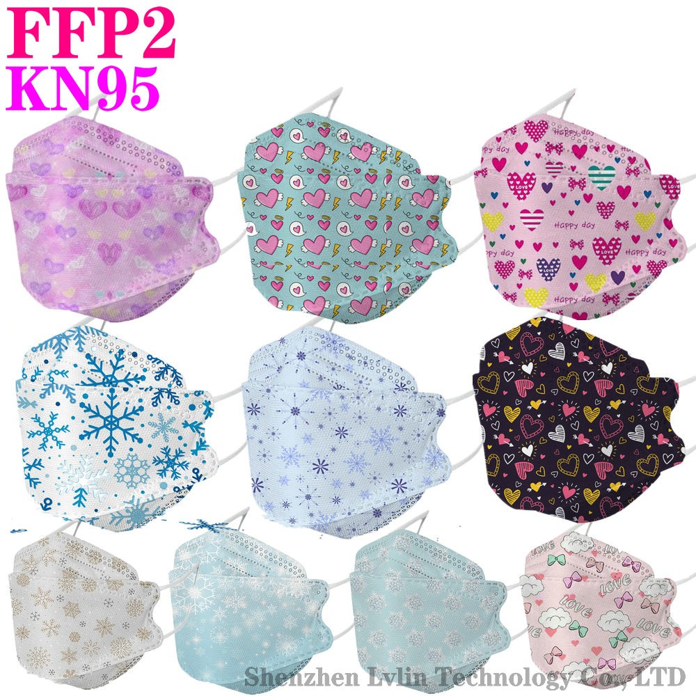 KN95 FFP2 CE 80 Unique Print Beauty Wholesale Fish Mask Mascarillas Protective Breathing Anti Fog Adult Colorful Masques